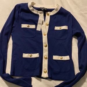 J. Crew Blue and White Cardigan *NWT*